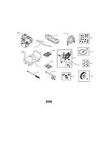 Main Unit Diagram and Parts List for 020231  Snapper Pressure Washer