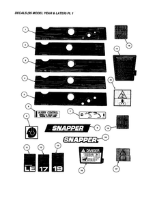 Part Location Diagram of 7027733 Snapper Decal, Ear Protection
