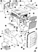 Hood Grille Side Panels Diagram and Parts List for 1855A 80928 Snapper Lawn Tractor