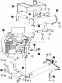 Engine  Mounting Diagram and Parts List for 1855A 80928 Snapper Lawn Tractor