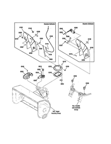 Discharge Chute Diagram and Parts List for 1696002 M1227EX Snapper Snow Blower