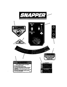 Decals Diagram and Parts List for 7800169 SPV211S Snapper Lawn Mower