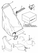 Side Chute Adapter Grass Bag Diagram and Parts List for 21400 80S Snapper Lawn Mower