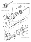 Transmission (Differential) Diagram and Parts List for 21500PC 1" Crankshaft Snapper Lawn Mower