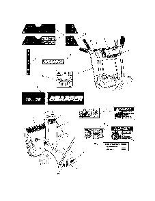 Decals Diagram and Parts List for 9560E  Snapper Snow Blower