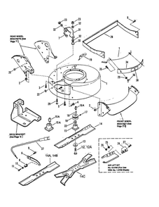 Cutting Deck/Blade/Interlock Diagram and Parts List for EP21500E  Snapper Lawn Mower
