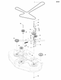 54 Mower Deck - Pulleys Belt  Idler Arm Group Diagram and Parts List for 355ZB2654 5900748 Snapper Lawn Tractor