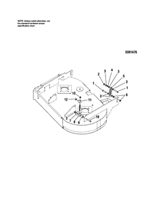 36 Inch Mower Deck-Hanger Chains Diagram and Parts List for 5900709  Snapper Lawn Mower