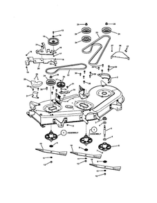 52 Inch Deck Blade Drive Diagram and Parts List for LT24520 7800317 Snapper Lawn Tractor