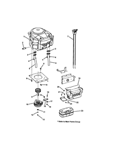 Engine Diagram and Parts List for LT24520 7800317 Snapper Lawn Tractor