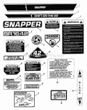 Decals Diagram and Parts List for 421614BVE  Snapper Lawn Tractor