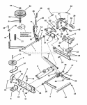 Rails Lift Arms Cam Lift Diagram and Parts List for 421616BVE 82384 Snapper Lawn Tractor