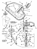Deck Cover Belts Blade Brake Diagram and Parts List for 421616BVE 82384 Snapper Lawn Tractor