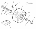Wheels - Front Diagram and Parts List for 421622BVE 84707 Snapper Lawn Tractor