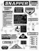 Decals Diagram and Parts List for 421823BVE 84880 Snapper Lawn Tractor
