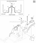 Fuel Tank  Mount Group - Double Tank Diagram and Parts List for 500ZB2748 5900532 Snapper Lawn Tractor