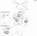 48 Mower Deck Group - Pulleys Belts  Idler Arm Diagram and Parts List for 400ZB2748 5900528 Snapper Lawn Tractor