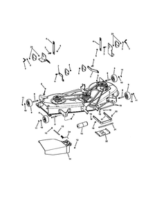 52 Inch Deck Housing Suspension Diagram and Parts List for LT24520 7800317 Snapper Lawn Tractor