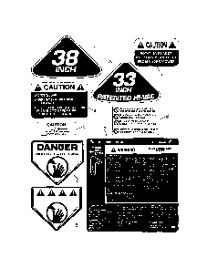 Decals Diagram and Parts List for WLT145H38GKV  Snapper Lawn Tractor