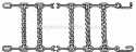 Tire Chain Kit Diagram and Parts List for 7061822  Snapper Lawn Tractor Accessories