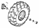 Part Location Diagram of 7057999 Snapper Assembly, 18 X 8 Tire/Rim Right Hand
