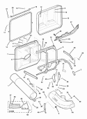 Clamshell Catcher Diagram and Parts List for 7063130  Snapper Lawn Tractor