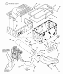 Catcher Group Diagram and Parts List for 7063317  Snapper Lawn Tractor