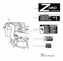 Z-Vac CztHzt Decal Group Diagram and Parts List for 7063375  Snapper Lawn Tractor Accessories