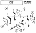 Mid-Mount Implement Bracket Kit - 1855A Series Tractors Diagram and Parts List for 7060370  Snapper Lawn Tractor Accessories