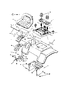 Seat/rear fender Diagram and Parts List for WLT160H42HBV2  Snapper Lawn Tractor