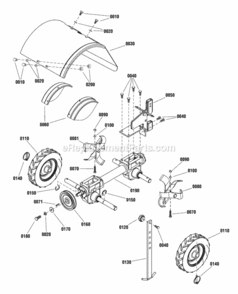 Part Location Diagram of 705821 Snapper Tire, Pneumatic, Dual Direction