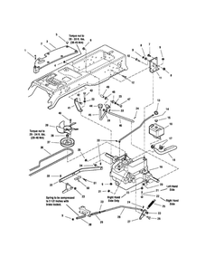 Transmission Diagram and Parts List for GT23540 1694621 Snapper Lawn Tractor