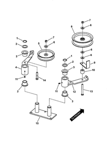 48 Inch/61 Inch Deck Idler Diagram and Parts List for SPA521 SERIES 3 Snapper Lawn Mower