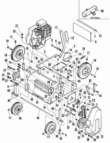 Main Deck Assembly Diagram and Parts List for PS5001  Snapper Dethatcher