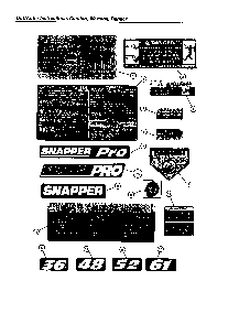 Decals-instr./caution/wrng/dngr Diagram and Parts List for SPA610-  Snapper Lawn Mower