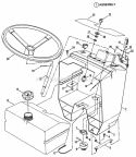 Steering Wheel Console Fuel Tank Diagram and Parts List for BH140H33BBV 80878 Snapper Lawn Tractor