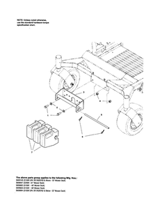 Weight Mount Diagram and Parts List for 5600004  Snapper Lawn Tractor Accessories