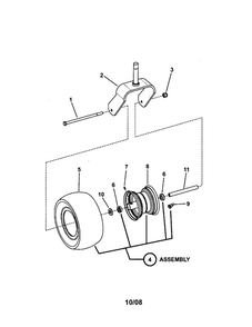 Caster Wheel Diagram and Parts List for NZMX32734BV  Snapper Lawn Mower