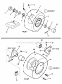 Wheels- Front  Rear Diagram and Parts List for C3317523BVE 7800368 Snapper Lawn Tractor