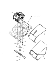 Engine/Blade/Grass Bag Diagram and Parts List for 7800708 SXPV2270E Snapper Lawn Mower