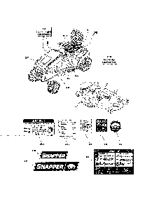 Decals - 46"/52" deck Diagram and Parts List for 280120  Snapper Lawn Tractor