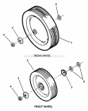 Front And Rear Wheels Diagram and Parts List for CP215013KWV 84667 Snapper Lawn Mower