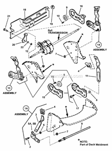 Wheel Brackets Latches Diagram and Parts List for CP215519HV 7800038 Snapper Lawn Mower