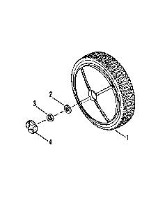 Rear wheels (non-swivel models) Diagram and Parts List for 84287  Snapper Lawn Mower