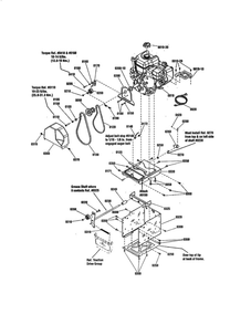 Engine And Frame Diagram and Parts List for 1696002 M1227EX Snapper Snow Blower