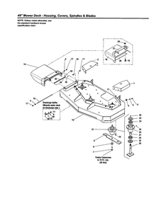 Housing/Covers/Spindles/Blades 1 Diagram and Parts List for 5900709  Snapper Lawn Mower