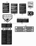 Decals (Part 1) Diagram and Parts List for E281222BE 84710 Snapper Lawn Tractor