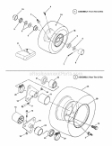 Wheels Front  Rear Group Diagram and Parts List for E331523KVE 7084888 Snapper Lawn Tractor