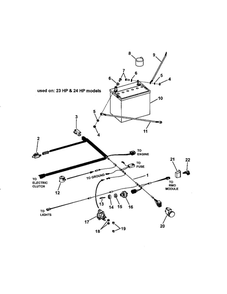 Electrical (23/24 H.P.) Diagram and Parts List for LT24520 7800317 Snapper Lawn Tractor