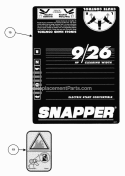 Decals (Part 3) Diagram and Parts List for E9266  Snapper Snow Blower